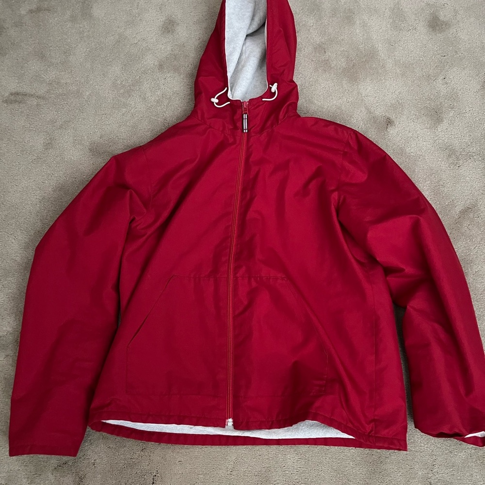 Old Navy Red Hooded Rain Jacket, size Medium, Vintage 90s/early 2000s